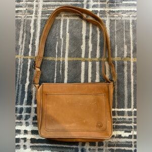 Able Local + Global Brown Leather BOHO Shoulder Bag